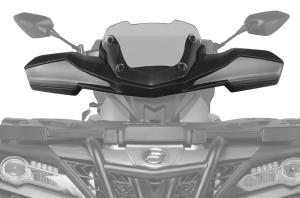 Plexi štít Overland so šedými krytmi riadidiel CFMOTO X850/X1000