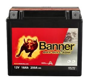 Batéria 12V, YTX20 L-BS, 18AH, 250A, Banner Bike Bull AGM 175X87X155