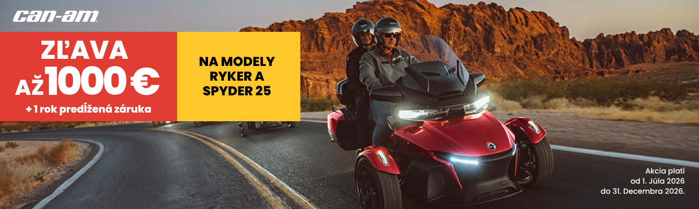 Can-Am Ryker a Spyder | Zľava až 1 000 € + predĺžená záruka